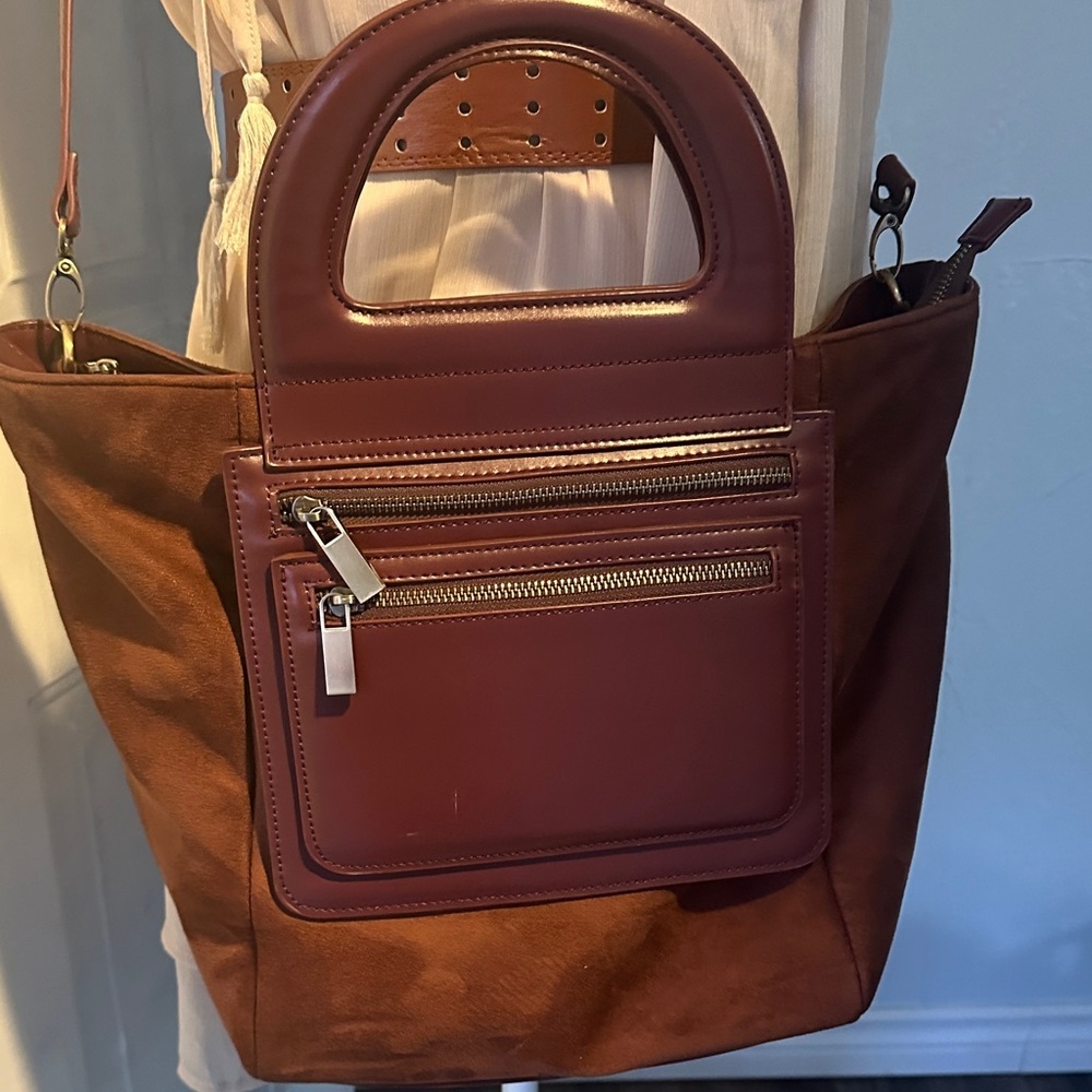 Faux Suede-Style Brown Bag – Soft Texture & Boho Charm - Picture 3 of 11